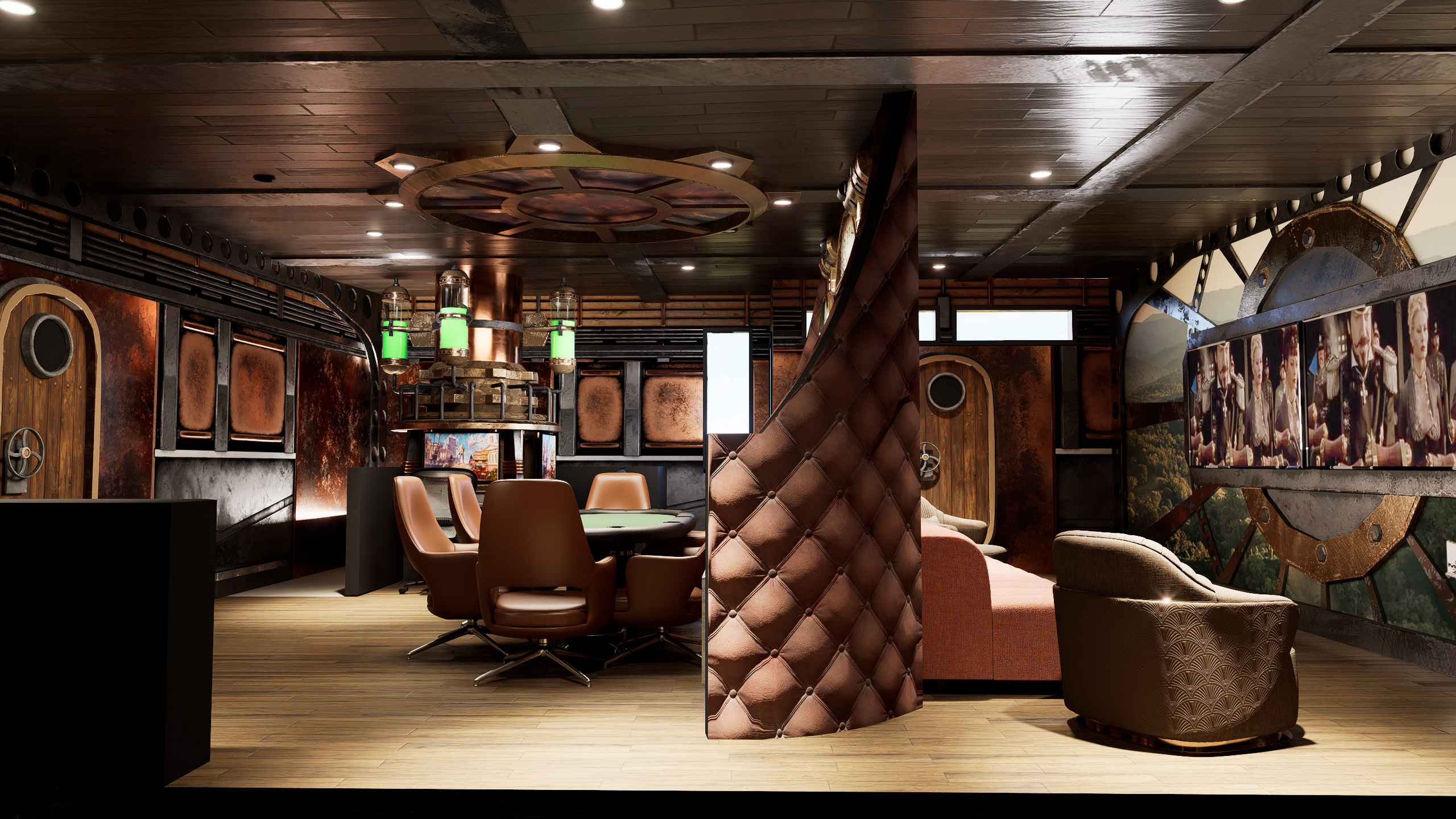 Steampunk Game Room side view