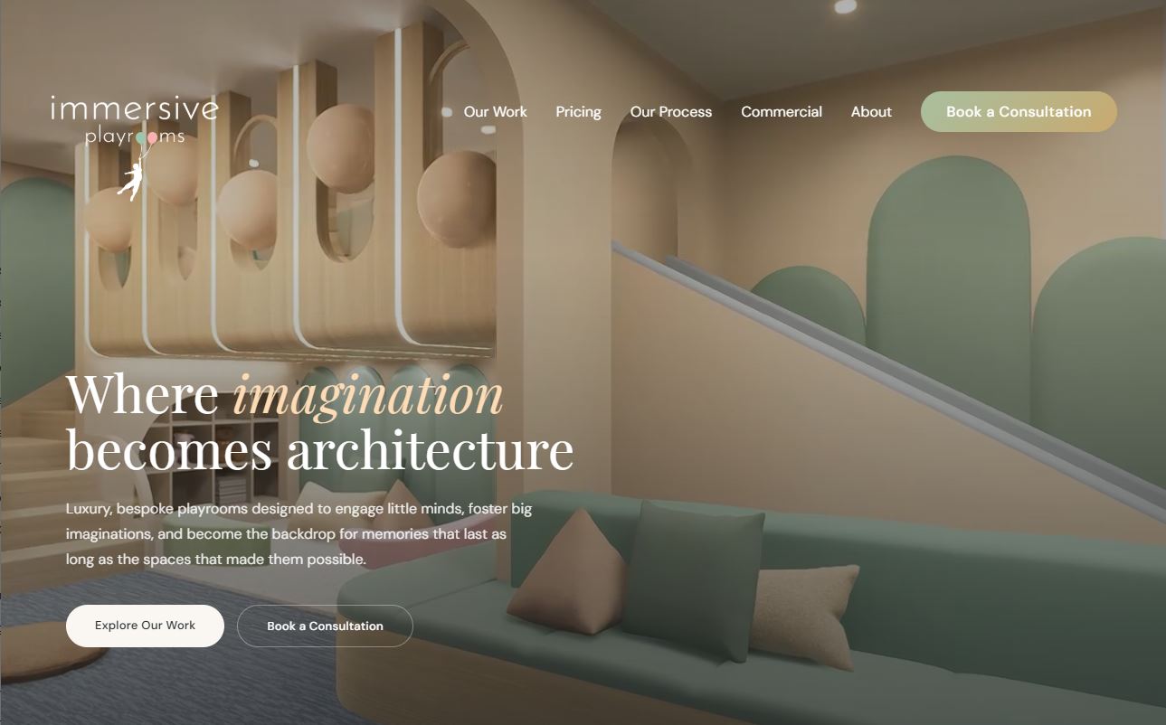 Playrooms website screenshot 1